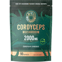 Cordyceps Capsules 2000mg | Cordyceps Mushroom Extract Supplement | 90 Capsules | Suitable for Vegetarians and Vegans | by Wiseshrooms