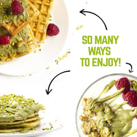 EATALIAN by AMZ BETTER Topping with Protein Pistachio Flavour, Sweet Protein Cream, in a 300 gr Squeezer, Made in Italy, Ideal Pistachio Sauce to garnish Ice Cream, Sweets and Dessert