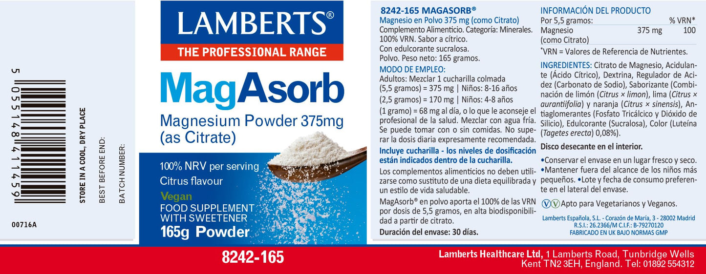 Lamberts Healthcare Lamberts MagAsorb Powder 165g