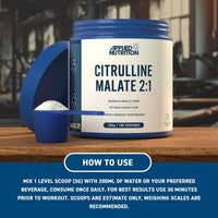 Applied Nutrition Citrulline Malate 2:1 | 3000mg per Serving Nitric Oxide Booster Amino Acid Powder Supports Muscle Recovery Improves Performance Vegan Gluten Free (300g - 100 Servings) (Unflavoured)
