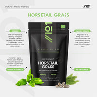 ALPHA01 Organic Horsetail 1400mg – 90 Vegan Capsules (45 Day Supply) – Pure & Potent Powder – Resealable and Recyclable Pouch by Alpha01
