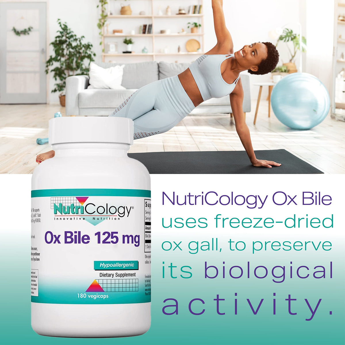 Nutricology, Ox Bile, 125mg, 180 Capsules, Gluten Free, SOYA Free, Non-GMO