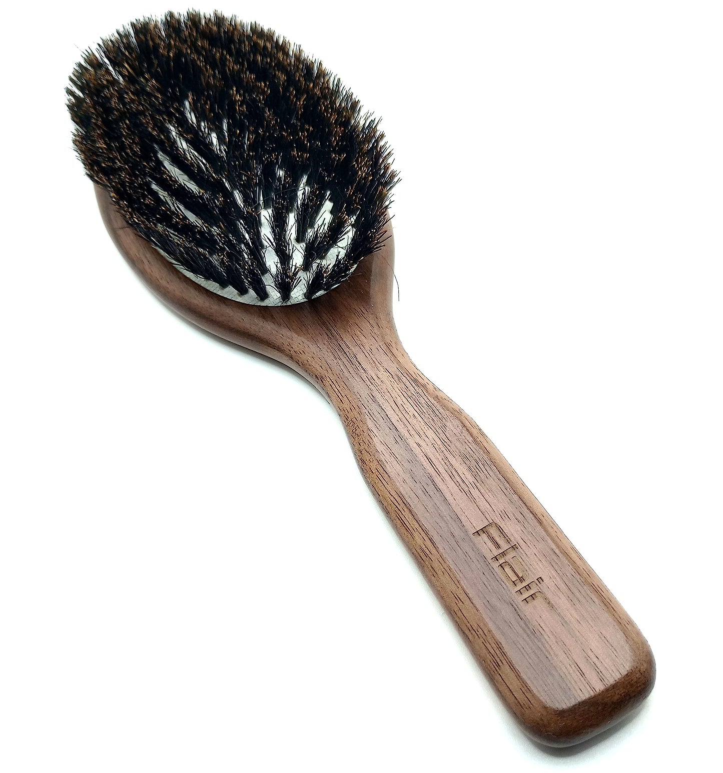 Flair Brush Pure Soft Boar Bristles Hair Brush - Walnut Handle Lightweight