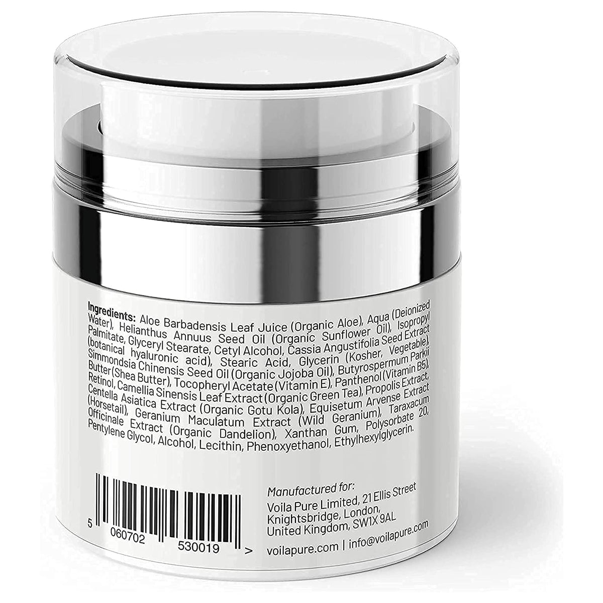 Voila pure Voila Pure - RETINOL CREAM - Moisturizer - For Face & Neck - 2.5% Slow Release Retinol - Infused With Hyaluronic Acid & Vitamin E - Use Day & Night For Best Anti-Ageing & Acne Results - 1.7fl Oz