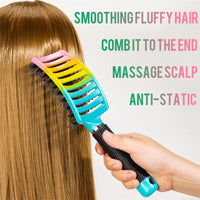 Cappuvini Pop Brush Magic Detangling Hair Brush, Detangle Hair Brush for Women and Kids, Boar Bristle Hair Brush, Paddle Hair Brush Detangler for Blow Drying, Wet Hair, Long, Thick, Curly (Light Pink)