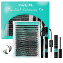 AMZGIRL LASH Lash Extension Kit 320Pcs,DIY Individual Lashes Clusters Kit,Lash Bond And Seal,Lash Remover For Eyelashes Extensions,Lash Applicator Tool For False Eyelash Cluster Kit At Home(40D,D-Mix9-16mm Kit)