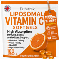 Puretrex PURETREX Liposomal Vitamin C 1000mg Softgels, Clean Non GMO, 180 Softgels