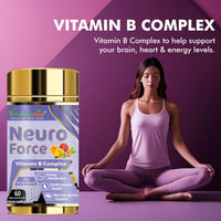 Vitaminnica Because your Health Matters Vitaminnica Neuro Force | Vitamin B-Complex B1, B2, B3, B6, B12 | Energy Levels & Metabolism | 60 Capsules