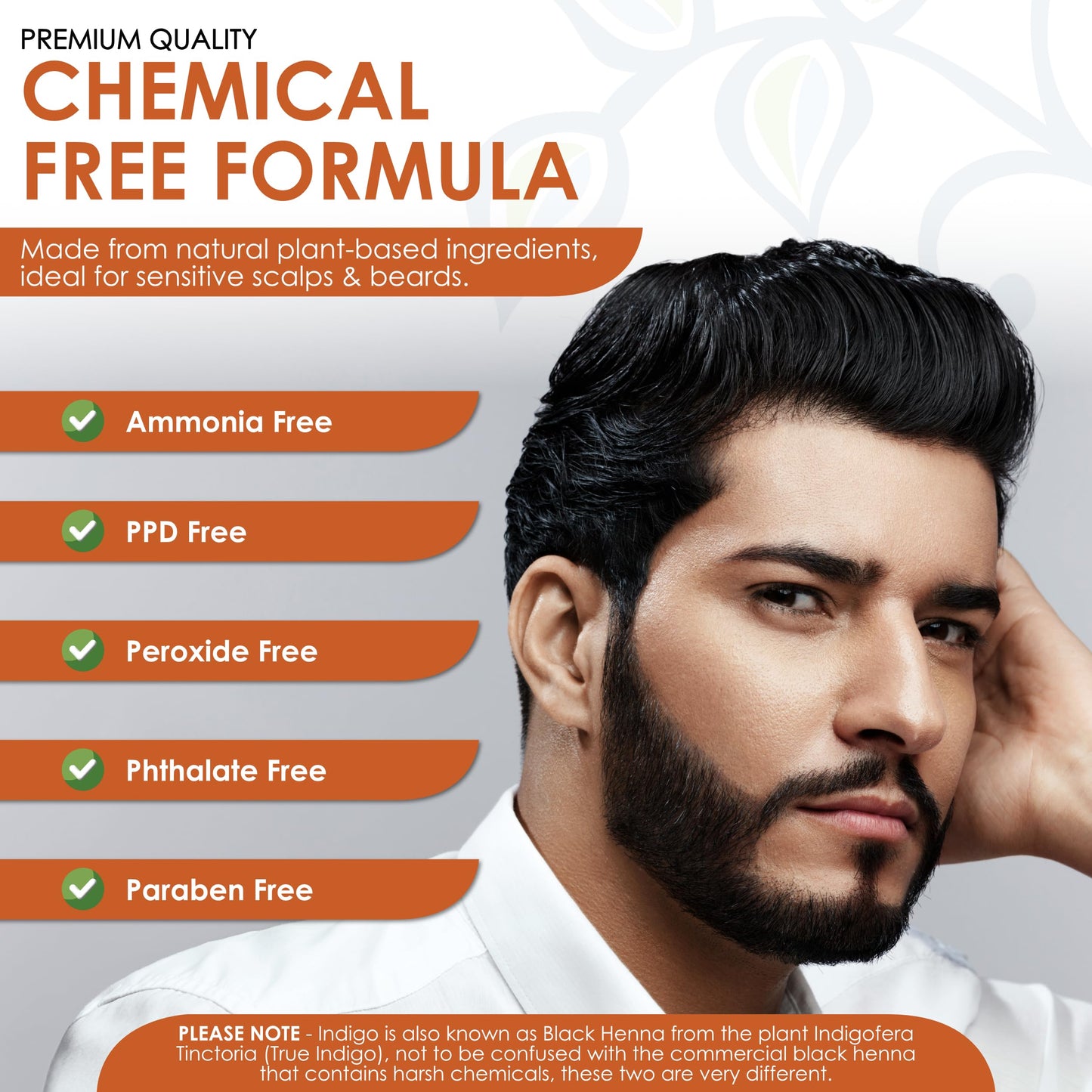 Davis Finest - Henna & Indigo Powder - 200g Combo Pack (100g Each) - 100% Organic Hair & Beard Dye - Natural Colouring for Men & Women - Softening, Thickening & Volumising - PPD-Free & Vega
