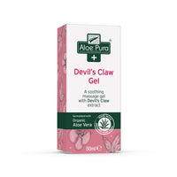 Aloe Pura Devil's Claw Gel with Organic Aloe Vera, Natural, Vegan, Cruelty Free, Paraben & SLS Free, Soothing, 50ml