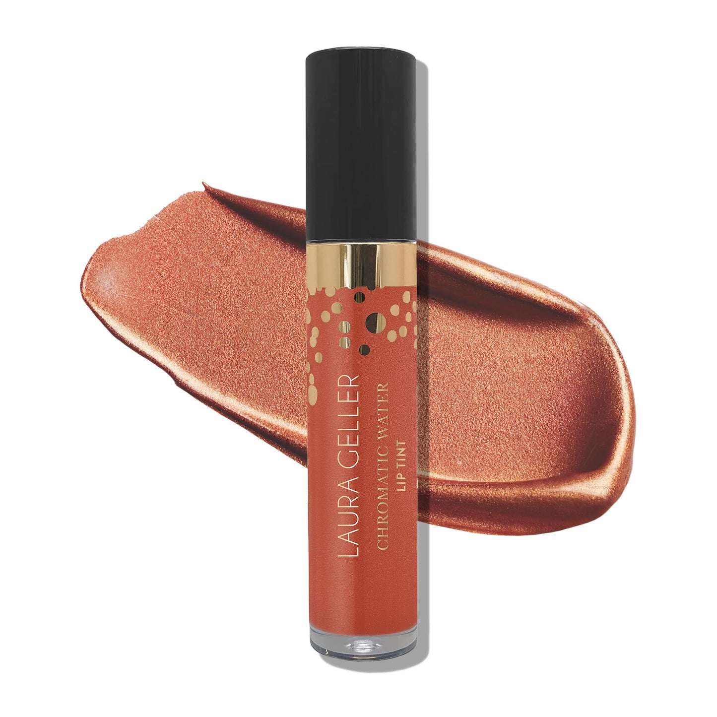 Laura Geller Beauty LAURA GELLER Chromatic Water Lip Tint, Holographic Lip Color, Water-Based Formula to Hydrate Dry Lips, Ginger