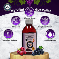 MY VITAL KEEP HEALTHY Gut Relief Syrup Elderberry 250ml – Supports Digestion, Immunity, Bloating Relief, Weight Management & Metabolism with Ajwain, Saunf, Methi, Haldi & Dalchini – My Vital Keep Healthy