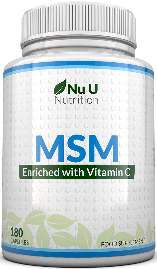 MSM 1200mg - 180 Capsules - 3 Month Supply - Methylsulfonylmethanethane with Added Vitamin C and Selenium - High Strength MSM