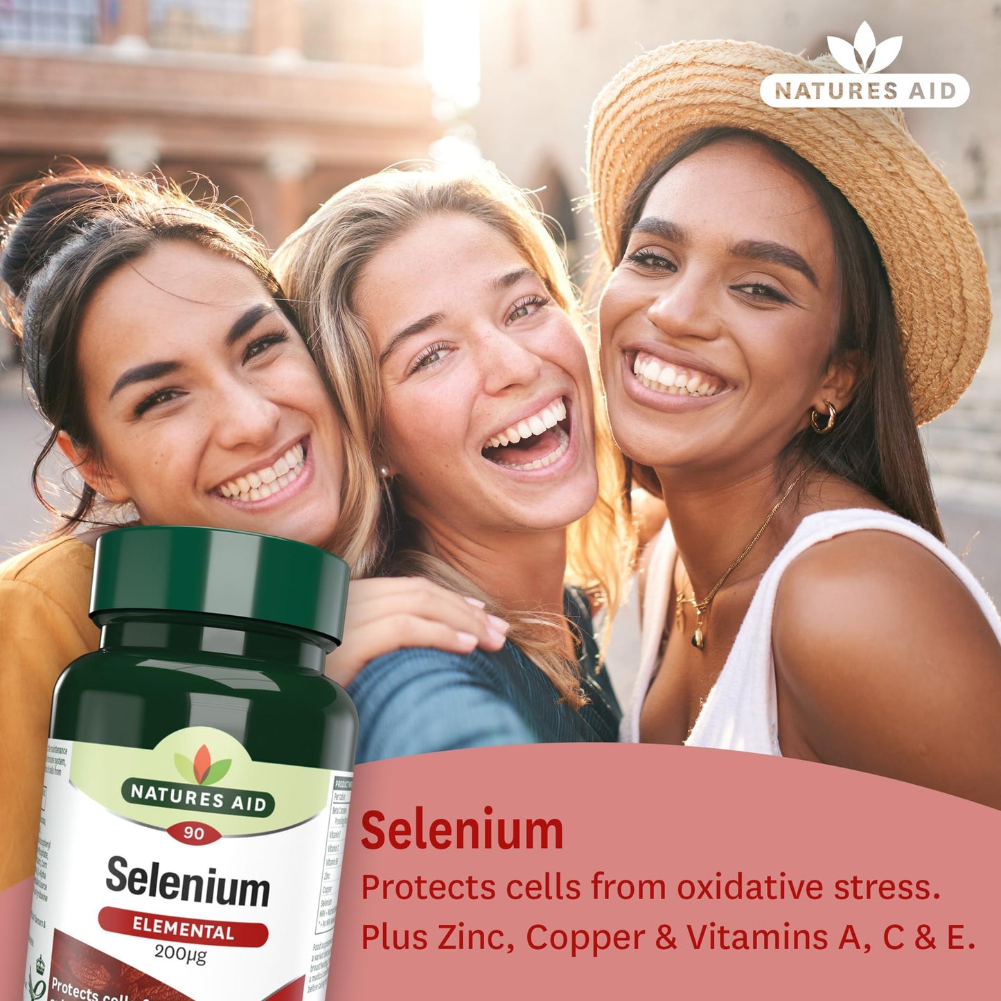 Natures Aid Selenium Tablets 200ug - High Potency Antioxidant Immune Support Supplement - Supports Thyroid Health Metabolism Wellness - Vegan Gluten-Free Non-GMO Natural Supplement - 90 Tablets