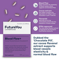 Blood Flow+ Supplements – 28 Day Supply – High Strength Cocoa Flavanols Extract CocoActiv Blood Capsules – Maintains Blood Vessel Elasticity – Blood Flow Cocoa Capsules by FutureYou Cambridge