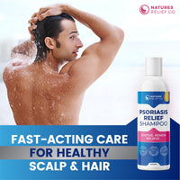 Natures Relief Co Psoriasis Shampoo with Salicylic Acid | Natural Scalp Treatment for Itchy, Flaky, Dry Scalp | Tea Tree, Lemongrass & Aloe Formula | Sulfate-Free, pH-Balanced | Daily Care for Healthy Hair | 200ml