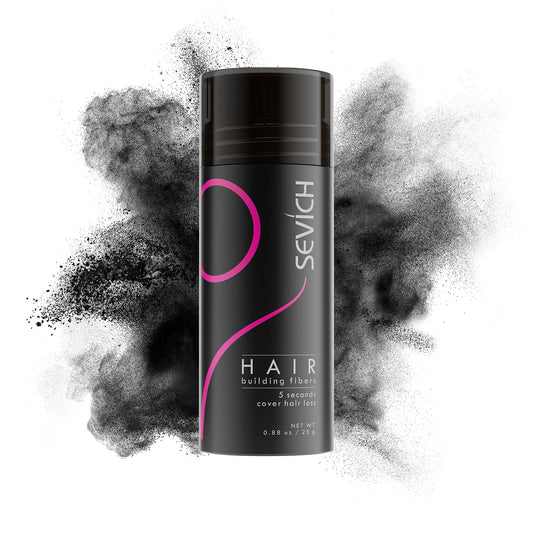 SEVICH Hair Fibers for Thinning Hair, Hair Building Fibers Instantly Thicker & Fuller Look,Hair Powder for Men & Women 25g Black
