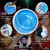 HTRUIYATY Temporary White Hair Colour Wax Natural Washable Instant Hair Color Pomades Mud for Kids Adult Cosplay Halloween Party