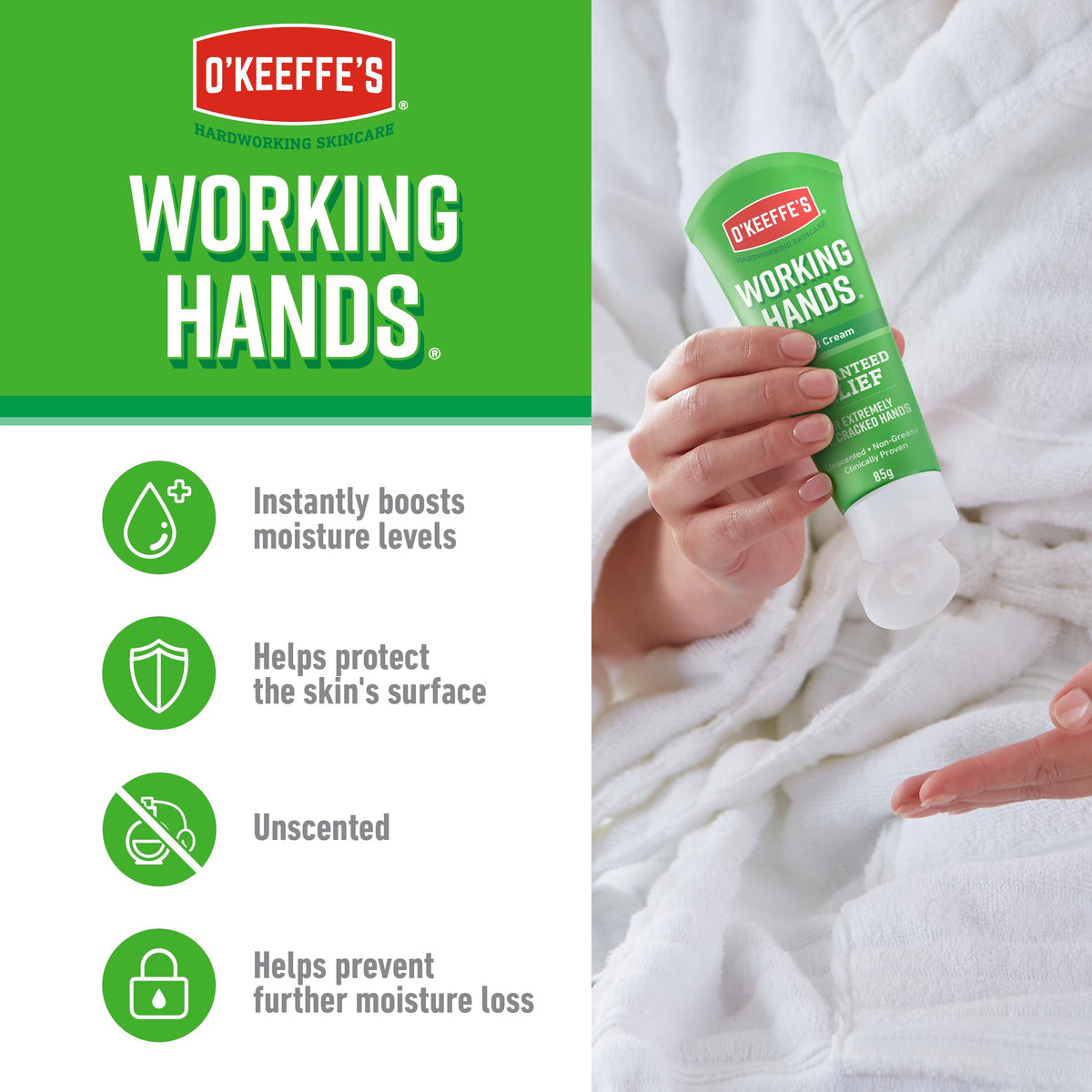 O'Keeffe's Working Hands Overnight 80ml & Working Hands 80ml (Twin Pack - Hands)