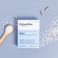 Iron+ Supplements – Energy Tablets with Koji Fermented Iron and Vitamin B12 – 28 Day Supply – Blood Supplement for Normal Formation of Red Blood Cells – Vitamins for Tiredness by FutureYou Cambridge