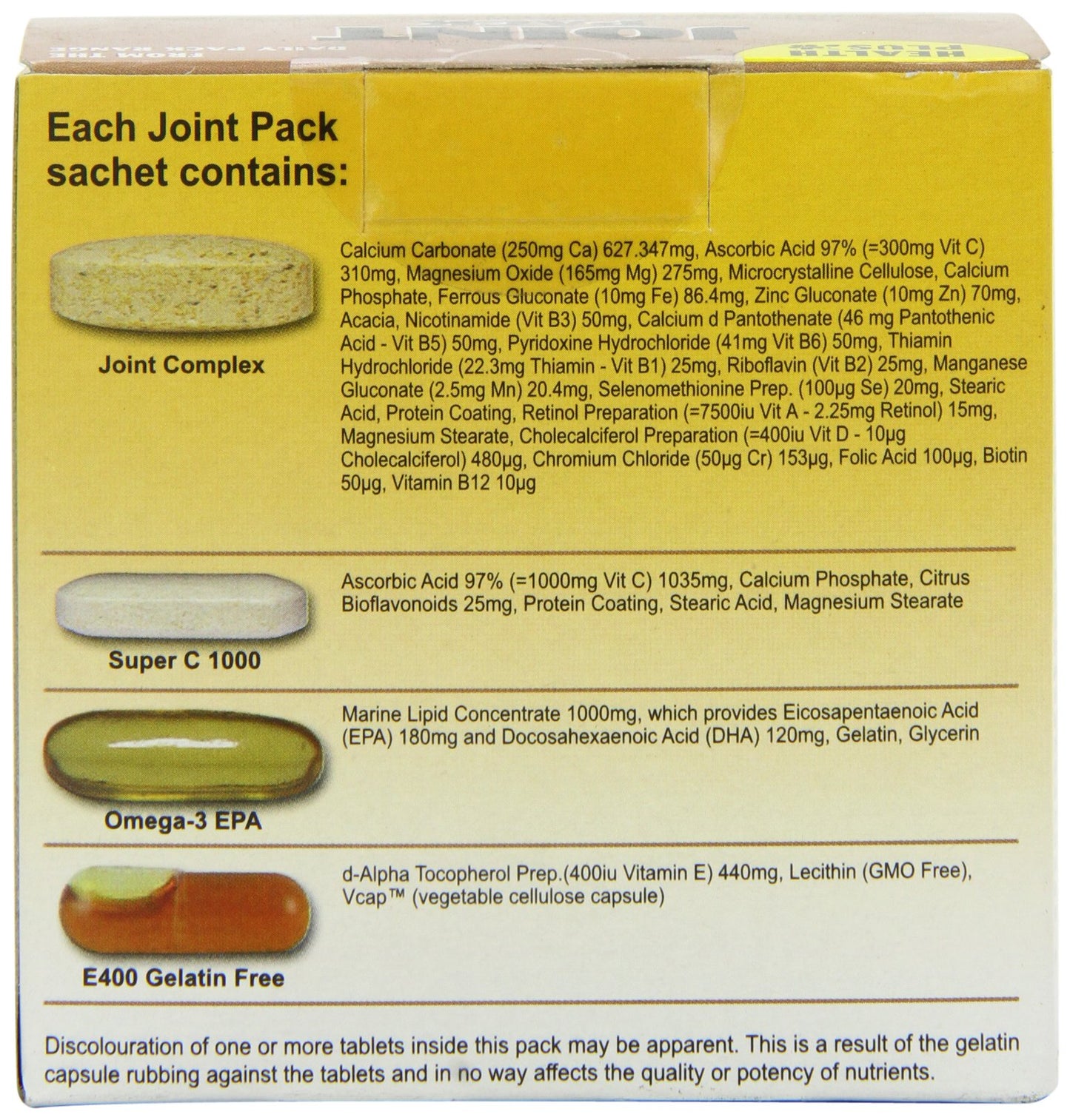 Health Plus Joint Pack Joint Health Daily Supplement - 28 Day Supply