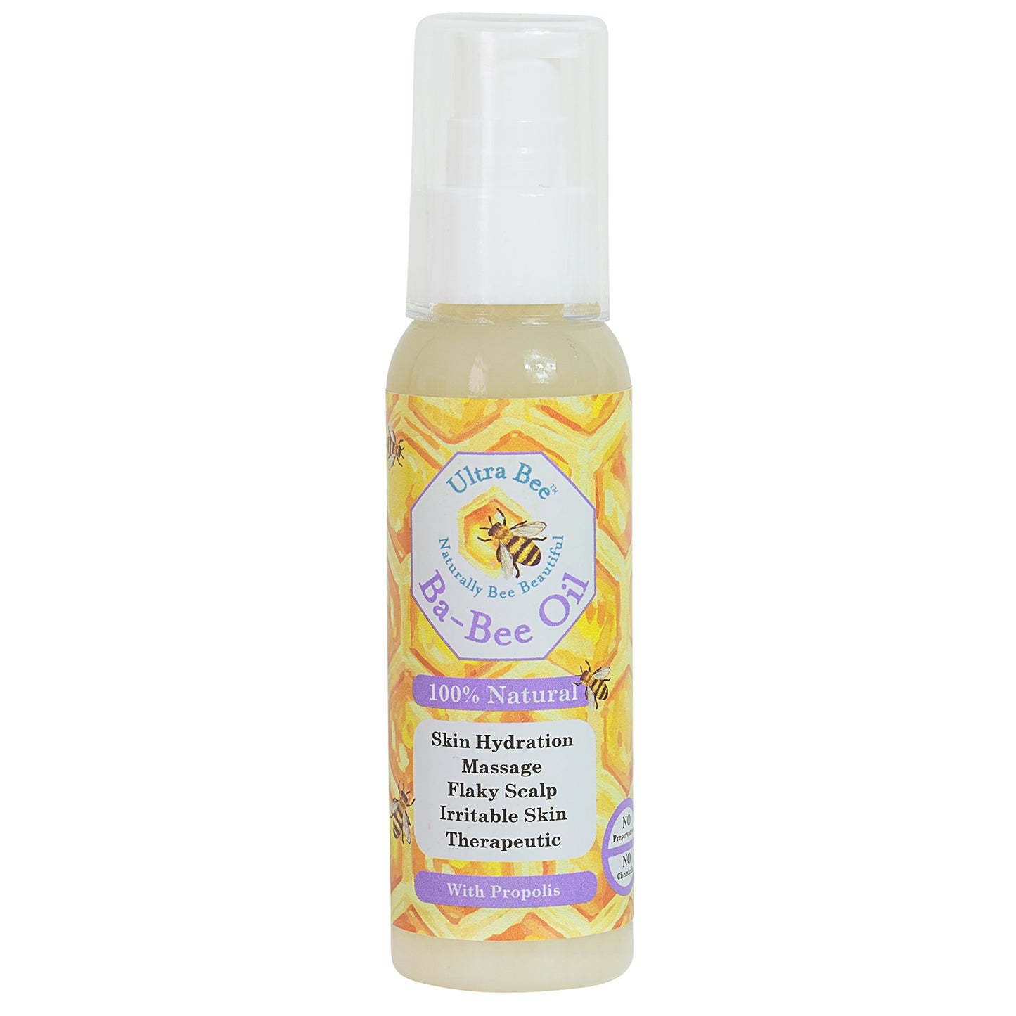 Ultra Bee Naturally Bee Beautiful 100% Natural Gentle Baby Oil, Baby Massage, Dry Flaky Scalp, Eczema