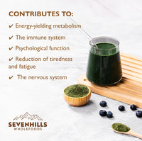 Sevenhills Wholefoods Organic Super Greens Blend 200g with Spirulina, Chlorella, Wheatgrass, Barley Grass | Supports Skin, Immunity & Reduce Tiredness | 40 Servings | UK Made