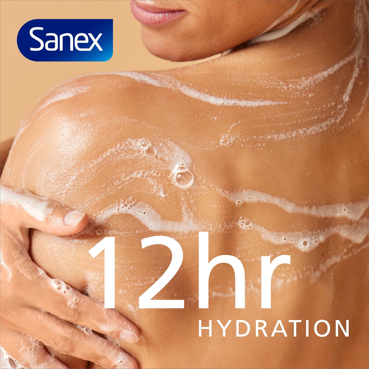 Sanex Expert Skin Health Moisturising Shower gel 570ml - body wash for men & women - gently cleanses - hydrates & softens skin - 12h hydration - advanced prebiotic complex formula - vegan