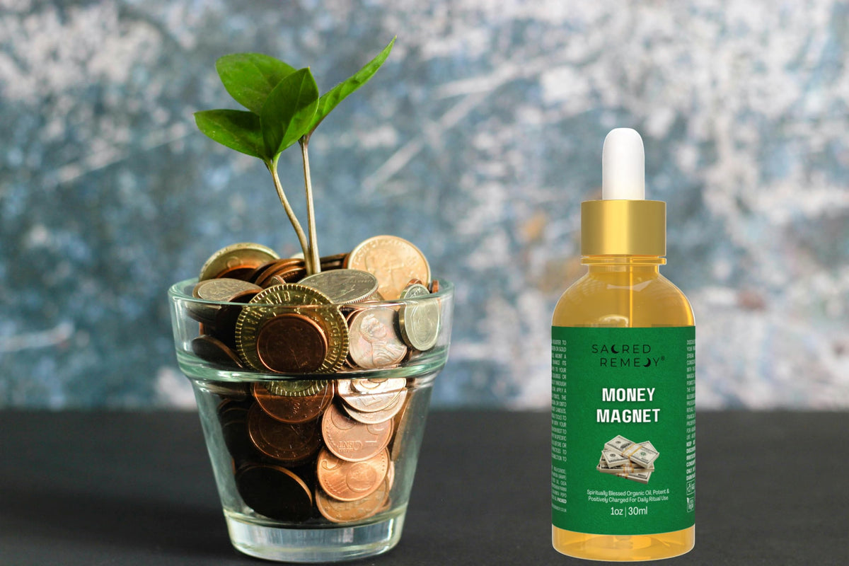 Sacred Remedy Money Magnet - Wealth Elixir Anointing Oil | Lime Basil & Mandarin for Abundance & Prosperity with Organic Jojoba & Shea, Financial Attraction & Positive Flow (1oz / 30ml)