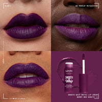 NYX PROFESSIONAL MAKEUP NYX Professional Makeup Liquid Lipstick, Matte Lip Cream, Ultra-Vibrant Shades, With Shea & Cocoa Butter, Smooth Whip, Shade: Berry Bed Sheets