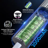 VIHBRAI 2-in-1 Electric Foot Callus Remover & Nail File 9-Speed LCD Pedicure Kit with 13000 RPM 2400mAh Dual Rotation (P/F/R) 3 Sanding Heads & Toe Grinder Hard Skin Remover for Feet & Nails