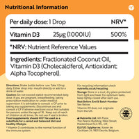 Nutravita Vitamin D3 Drops 60ml (2000 Drops) – Which? Best Buy 2025 - Vitamin D 1000IU per Drop – Flexible Dose of Liquid Vitamin D Supplement – Supports Bones, Immune System & Calcium Absorption