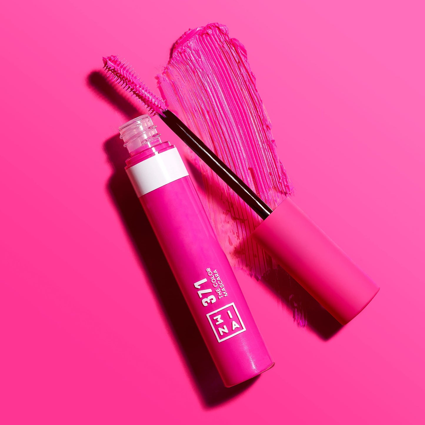 3ina MAKEUP - The Color Mascara 371 Pink with Vegetal Keratin Volume and Lift Long-Lasting Flake Free Lengthening for Sensitive Eyes Vegan Cruelty Free, 31.0 grams, Pack of 1