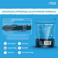 Mystic Nature Hybrid Health Liposomal Glutathione 2000mg Supplement - 120 Vegan Capsules, Enhanced Absorption Glutathione Supplement, Independently Third Party Lab Tested, UK Based Brand