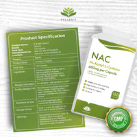 NAC N-Acetyl-Cysteine 600mg | 120 Vegan Capsules | NAC Supplement | Vegan NAC Supplement | High Strength & High Bioavailability - Manufactured in the UK by Hellenia