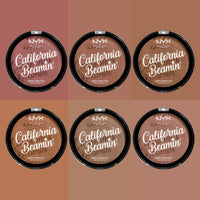 NYX PROFESSIONAL MAKEUP NYX Professional Makeup California Beamin' Face and Body Bronzer, Shimmery Pressed Powder, Large Format, Vegan Formula, Satin Finish, 14 g, Shade: Sunset Vibes
