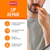 O'Keeffe's Lip Repair Lip Balm Unscented 4.2g & Lip Repair Overnight 7g (Twin Pack)
