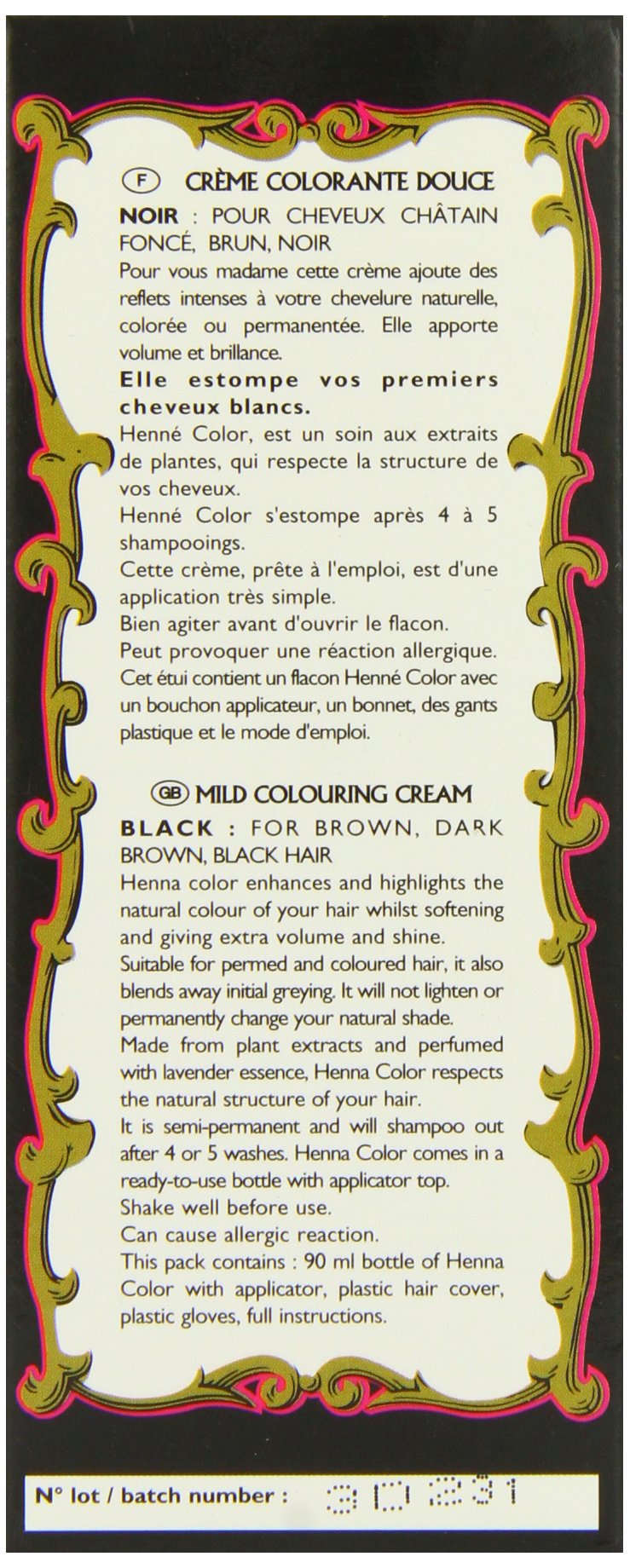 Henne Color Black Henna Hair Colouring Cream 90 ml