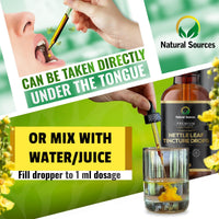 Natural Sources Nettle Leaf Tincture Drops - Fresh Plant Extract organically harvested 100 Servings - Nettle Supplement 100% Nettle Extract - Highest Concentrate - UK Produced - GMDP Certified/Vegan/Non GMO