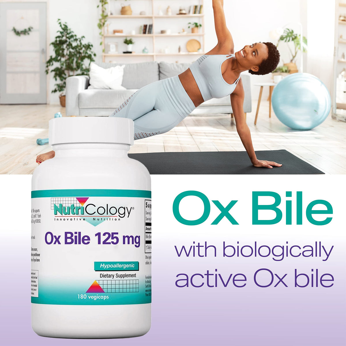 Nutricology, Ox Bile, 125mg, 180 Capsules, Gluten Free, SOYA Free, Non-GMO