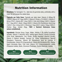 Nature's Truth Multivitamins for Teens - 60 Vegan Gummies - 14 Key Nutrients - Natural Strawberry Flavour