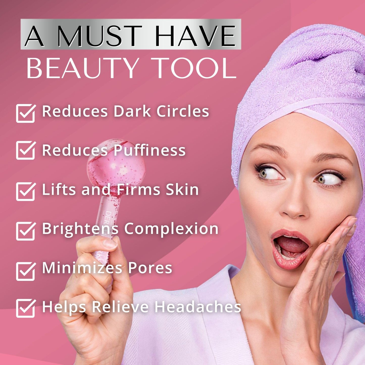 Dermaworks Ice Globes for Face - Face Ice Roller - Eye Roller - Dark Circles Under Eye Treatment Women - Derma Roller - Lymphatic Drainage Massager - Birthday Gifts for Women - by DERMAWORKS Skincare & Beauty