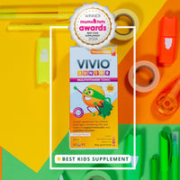 VIVIO JUNIOR VIVIO Junior Multivitamin Tonic for Kids – 12 Added Vitamins Plus Zinc & Iodine to Support Your Child’s Immunity & Cognitive Function - Orange - 250ml