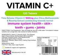 Lindens Vitamin C 1000mg 3-Pack 360 Tablets w/Rosehip Bioflavonoids Supplement