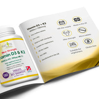 Vitamin D3 K2 (MK7) 100 UG - Vitamin D3, 4000iu & Vitamin K2-180 Premium Vegetarian Tablets - 6 Month’s Supply - High Strength Quality - Made in The UK by Incite Nutrition®