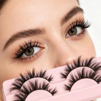 KANGSIT Eyelashes Faux Mink Fox Eye Natural Looking Russian Lashes Strip D Curly Fluffy Multi-layers Eyelash Wispy Cat Eye Lash Pack 10 Pairs (3DMAO-9)