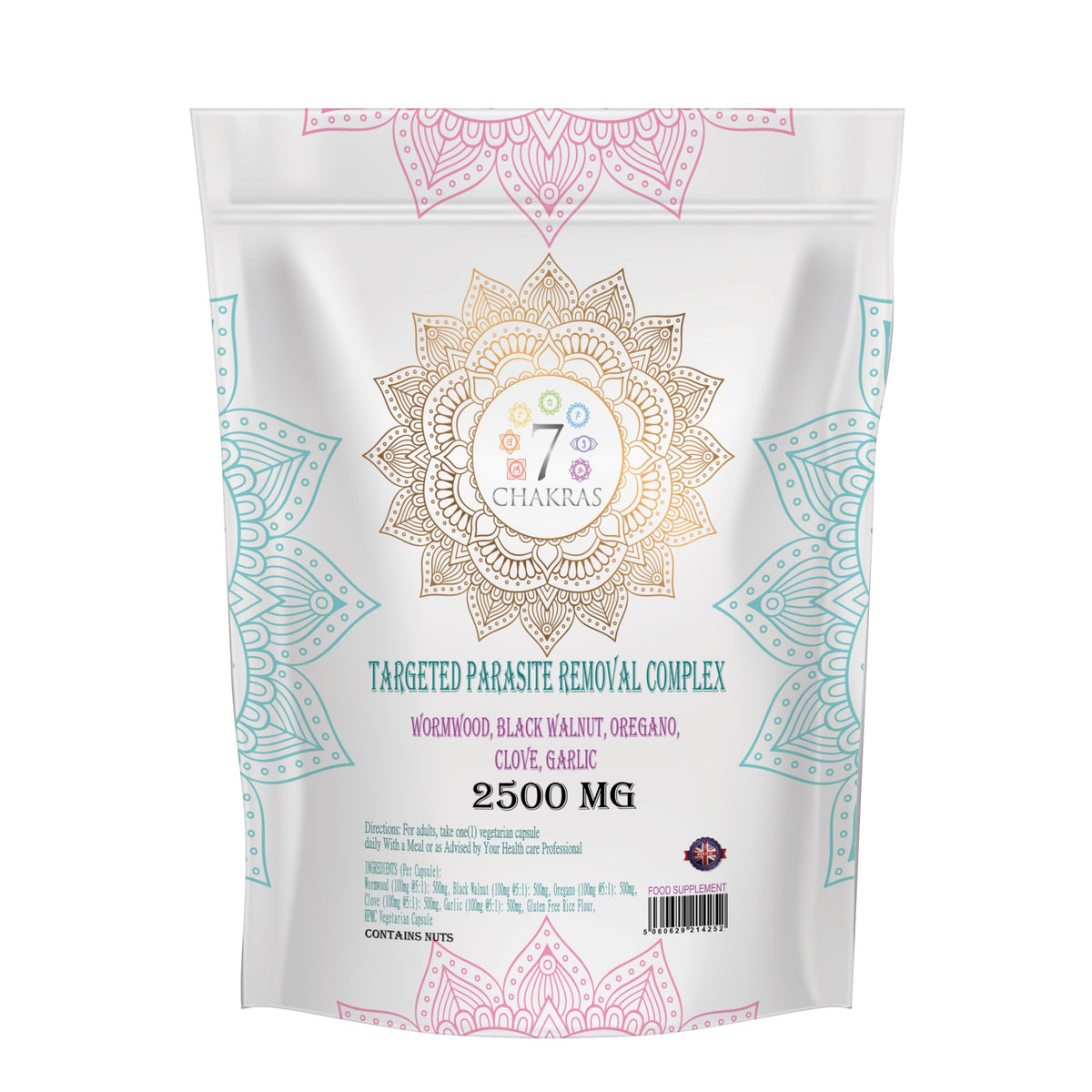 Herb-ology.co.uk Nature's Technology 7C Wormwood Parasite Capsules | 120 Wormwood Black Walnut Capsules - 500mg Worm Wood Herb & 500mg Black Walnut per Serving with Oregano, Clove & Garlic | Non-GMO & Gluten Free | Made in The UK