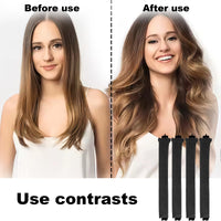 Solihigh 4PC Heatless Curls Set- Hair Rollers with Adjustable Square Scarf for Overnight Curls, No-Heat Curling Rods Safe for Long Hair (Black)