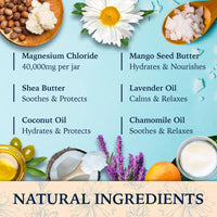 Magnesium Butter [NATURAL & VEGAN] - Topical Magnesium Chloride Cream Butter Support for Sleep, Bone, Heart & Muscle Health - Lavender & Chamomile – High Strength - Made in UK & Safe for Kids
