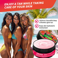 Tibobo Premium Tan Accelerator Gel 100g - For Sunbed Use & Outdoor Sun Tanning Enhancer, Fast Bronzing Cream with Natural Formula, Intensifying Self Tanning Boosting Oil, Long-Lasting Hydrating(Watermelon)